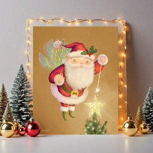 Affiche Noël Père Noël Fairy Art Print