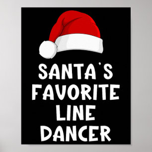 Affiche Noël Père Noël Favori Line Dancer Funny Danci