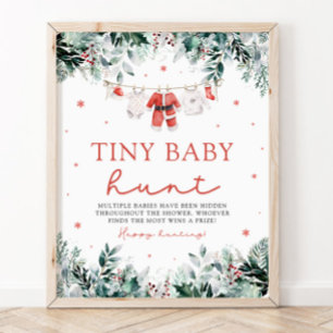 Affiche Noël Père Noël Vêtements Baby shower Minuscule Cha