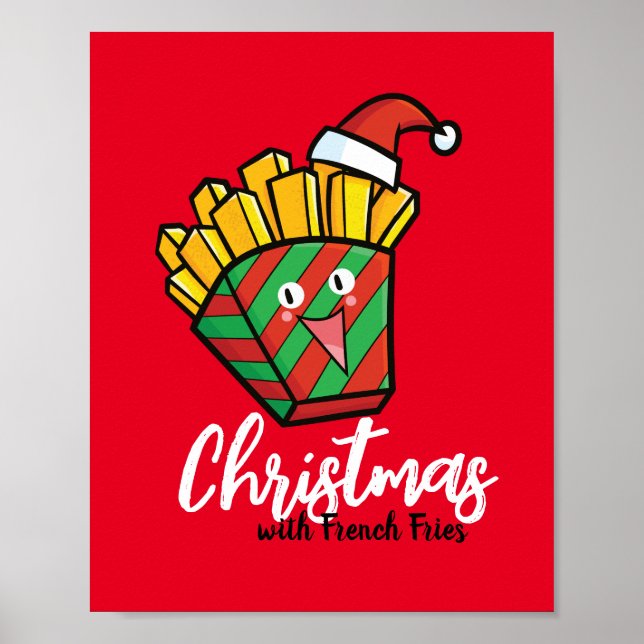 Affiche Noël personnalisable avec frites (Devant)