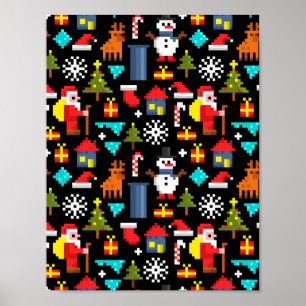 Affiche Noël Pixel