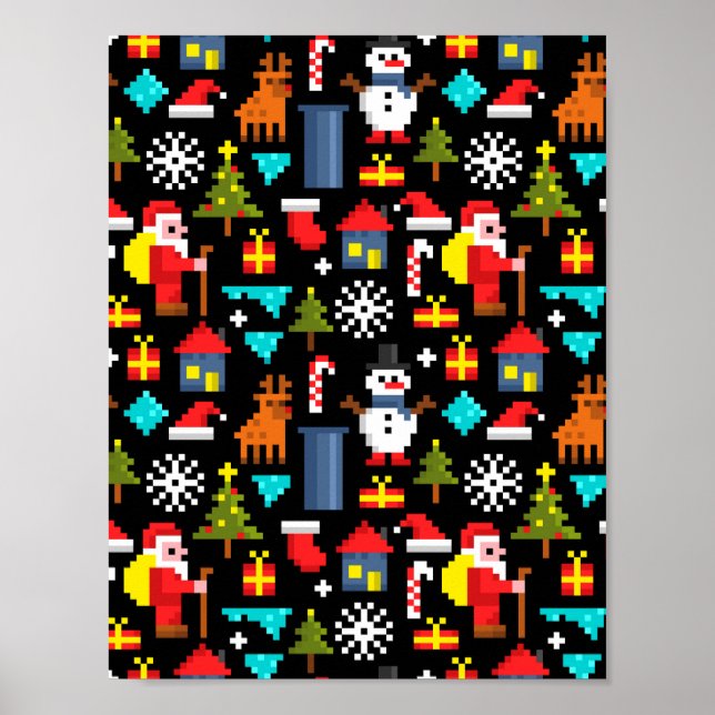Affiche Noël Pixel (Devant)