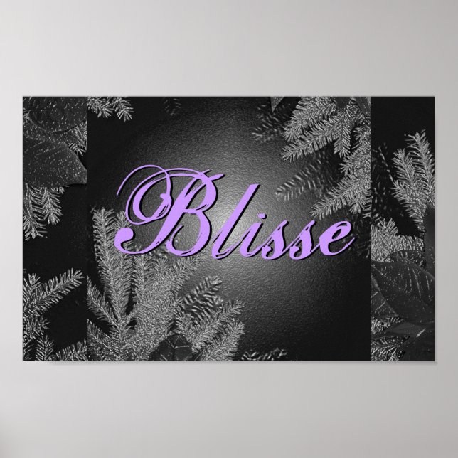 Affiche Noel Poinsettia Blisse II Noir Et Gris (Devant)