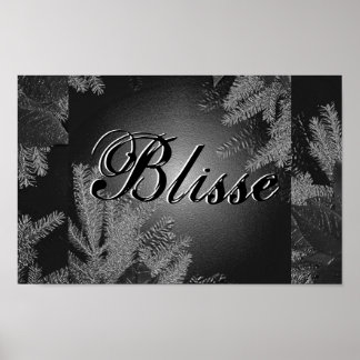 Affiche Noel Poinsettia Blisse II Noir Et Gris