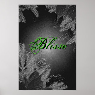Affiche Noël Poinsettia Blisse Noir Et Gris III