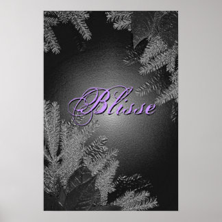 Affiche Noël Poinsettia Blisse Noir Et Gris III