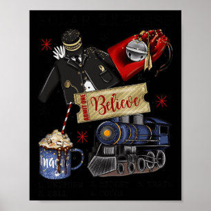Affiche Noël Pôle Nord Express Polaire Tous à l'étranger N