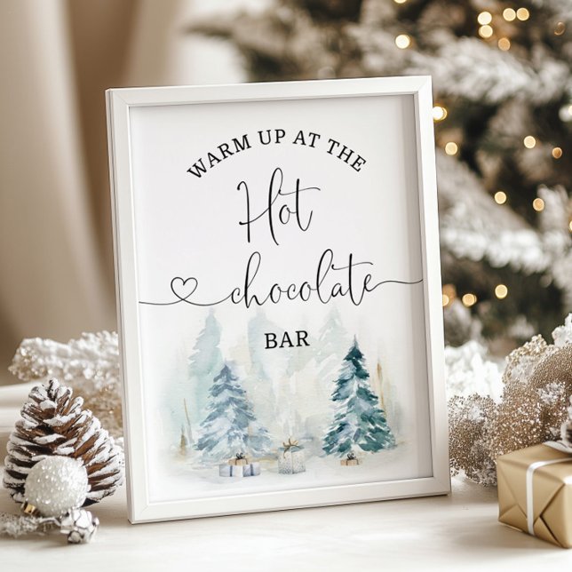 Affiche Noël Réchauffez-vous au chocolat chaud bar (Créateur téléchargé)