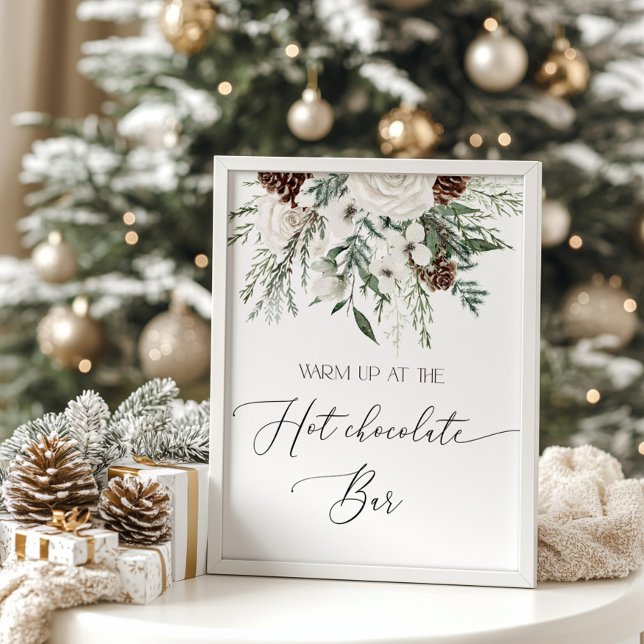 Affiche Noël Réchauffez-vous au chocolat chaud bar (Créateur téléchargé)