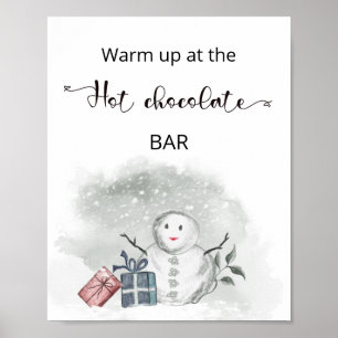 Affiche Noël Réchauffez-vous au chocolat chaud bar