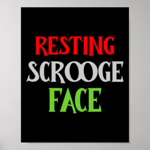Affiche Noël Repose Scrooge Visage Drôle Hommes Femmes Fam