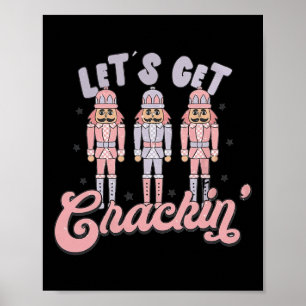 Affiche Noël Rétro Casse-Noisettes Fêtons Noël