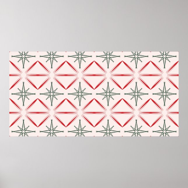 Affiche Noël rétro motif sans faille du milieu du siècle e (Devant)