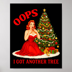 Affiche Noël Rétro Oups J'ai Encore Un Autre Arbre Drôle d