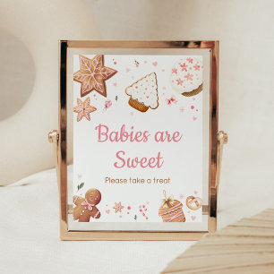 Affiche Noël rose Petits biscuits Les bébés sont doux