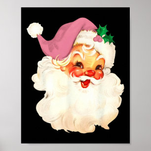 Affiche Noël rose vintage