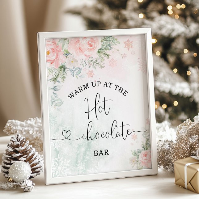 Affiche Noël roux Réchauffez-vous dans la barre de chocola (Créateur téléchargé)