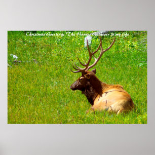 Affiche Noël Salutations du chasseur Rassembleur dans ma v
