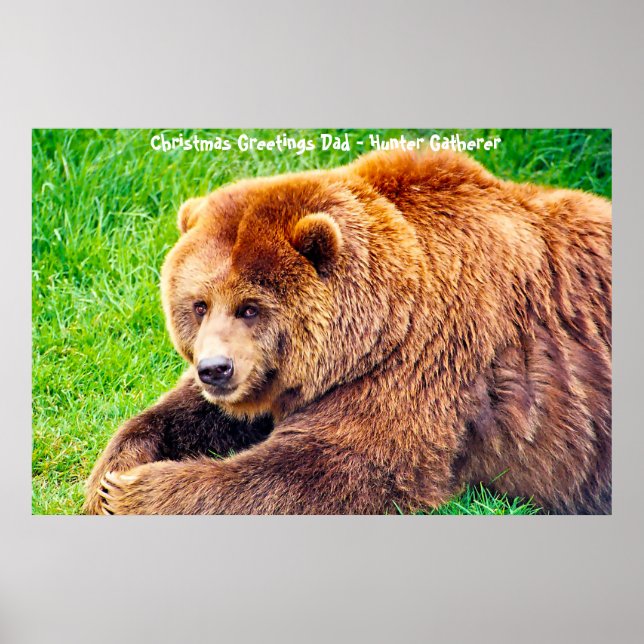Affiche Noël salutations Papa Hunter Gatherer (Devant)