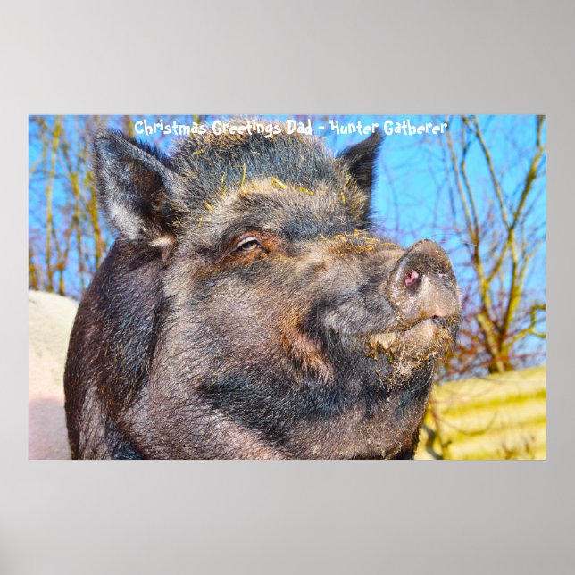 Affiche Noël salutations Papa Hunter Gatherer (Devant)