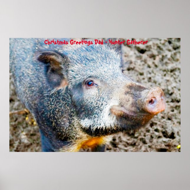 Affiche Noël salutations Papa Hunter Gatherer (Devant)