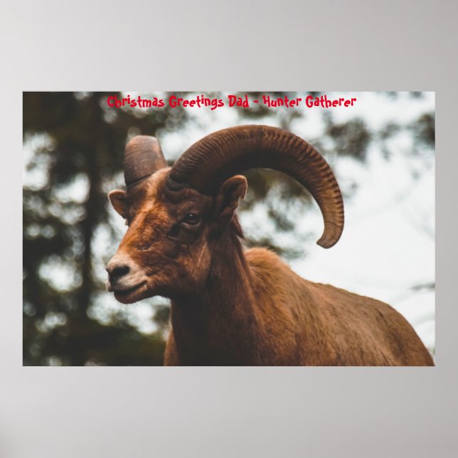Affiche Noël salutations Papa Hunter Gatherer (Devant)