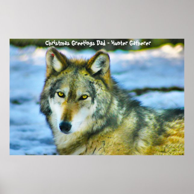 Affiche Noël salutations Papa Hunter Gatherer (Devant)