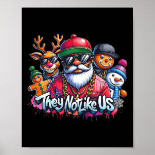 Affiche Noël Santa africain ils ne nous aiment pas Joyeux
