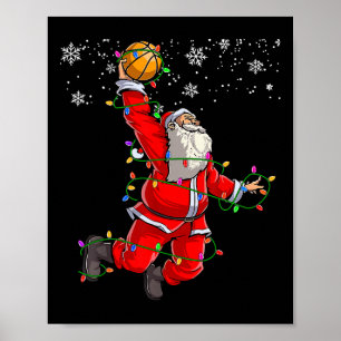 Affiche Noël Santa Claus Volleyball Pyjama Xmas Mens