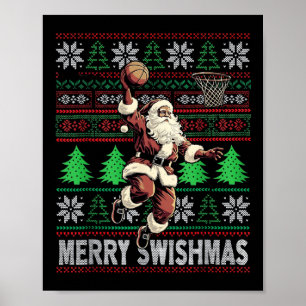 Affiche Noël Santa Claus Volleyball Pyjama Xmas Mens