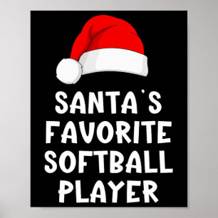 Affiche Noël Santa préféré Softll Player drôle Xma