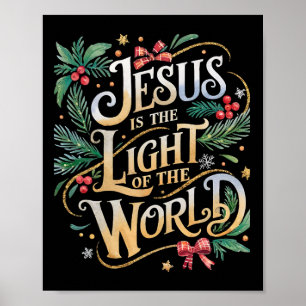 Affiche Noël Scène de la Nativité chrétienne Cadeaux Jésus