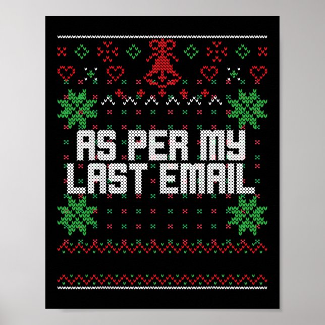 Affiche Noël selon mon dernier e-mail Sarcastique Bureau l (Devant)