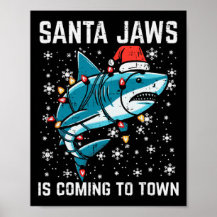 Affiche Noël Shark Père Noël Jaws Jaws Jaws Hommes Garçons