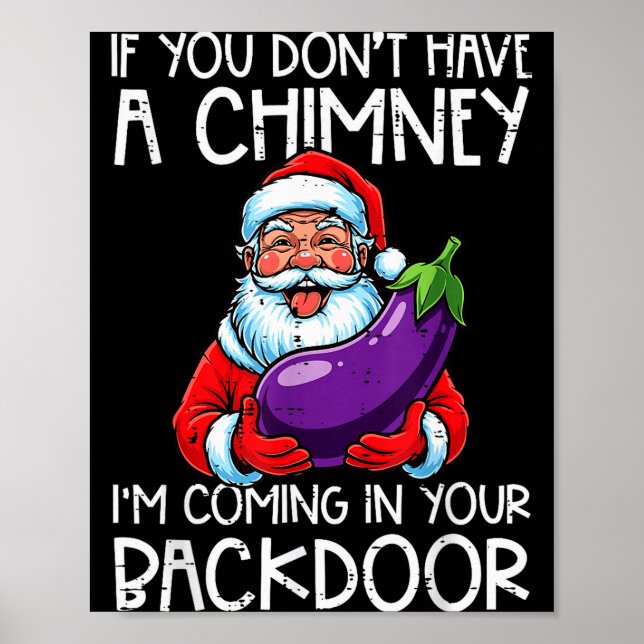 Affiche Noël Si Vous N'avez Pas De Cheminée Xmas Humour Ad (Devant)