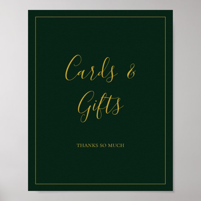 Affiche Noël simple | Carte verte et signe cadeau (Devant)