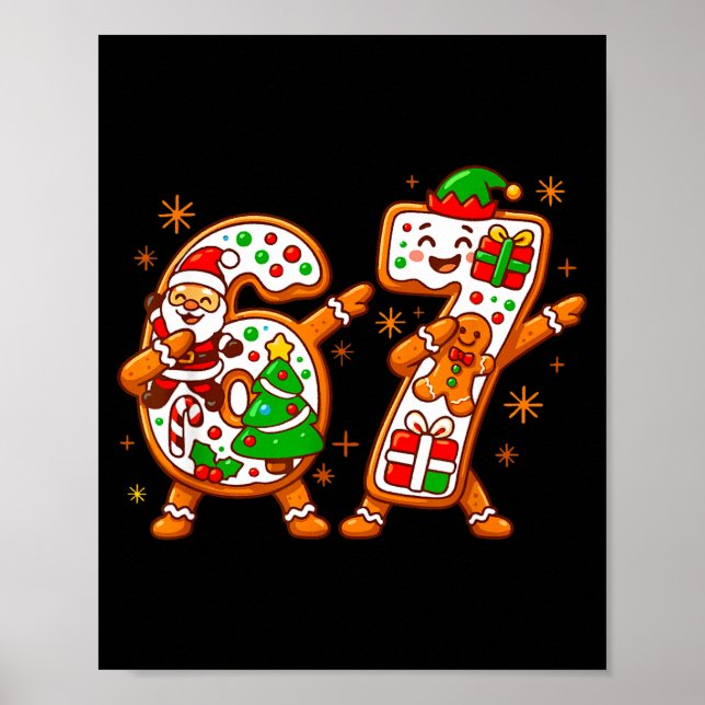 Affiche Noël Six Sept Dabbing Cool Meme 67 Xmas Dab  (Devant)