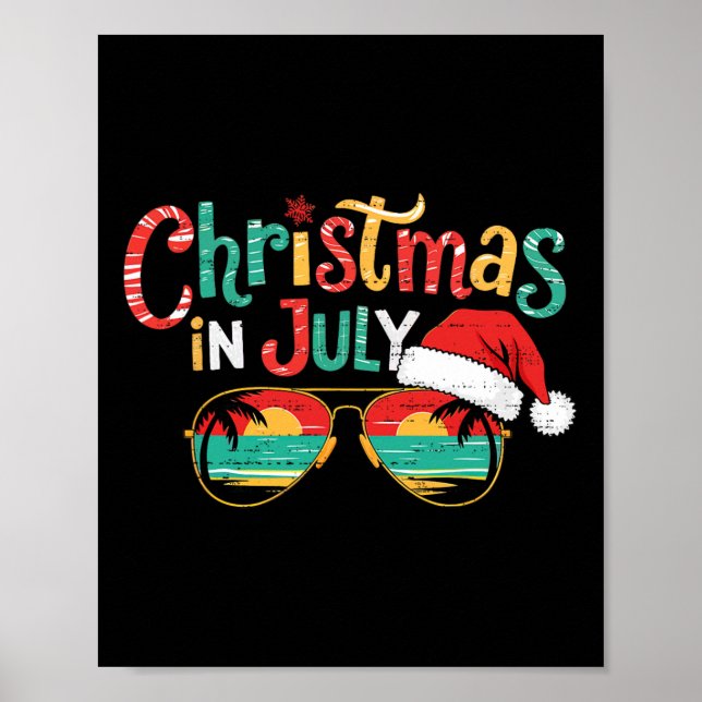 Affiche Noël Solitaire En Juillet Vacances D'été Plage Xma (Devant)