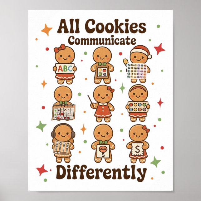 Affiche Noël Sped Professeur Tous les biscuits communiquen (Devant)
