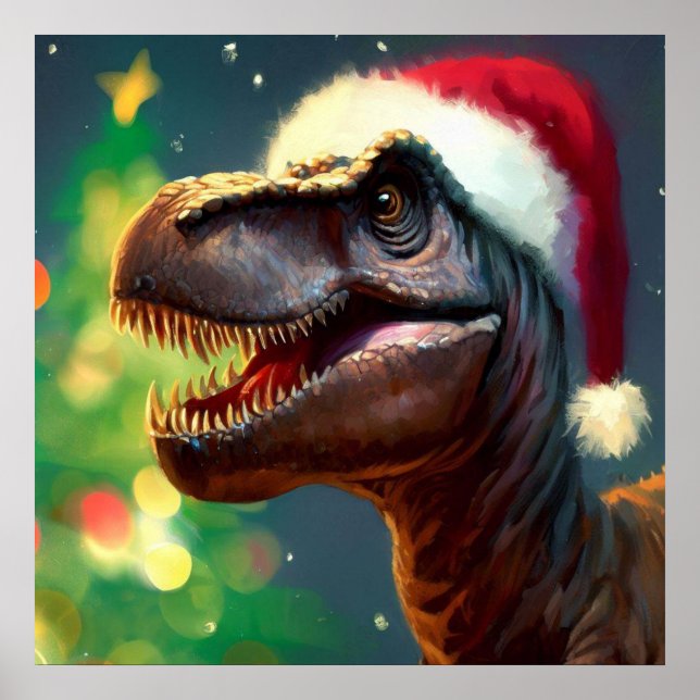 Affiche Noël T-Rex 2 (Devant)
