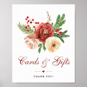 Affiche Noël Terracotta Floral Mariages Cartes & Cadeaux