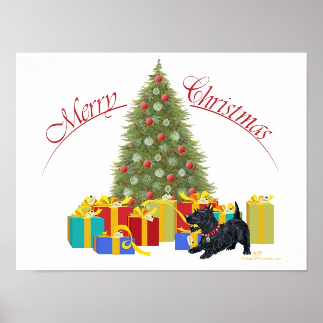 Affiche Noël Terrier Écossais (Devant)