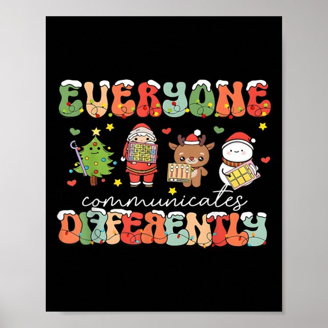 Affiche Noël Tout le monde communique un discours différen (Devant)