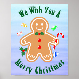 Affiche Noël Traitements Pain d'épices Sucre de canne homm