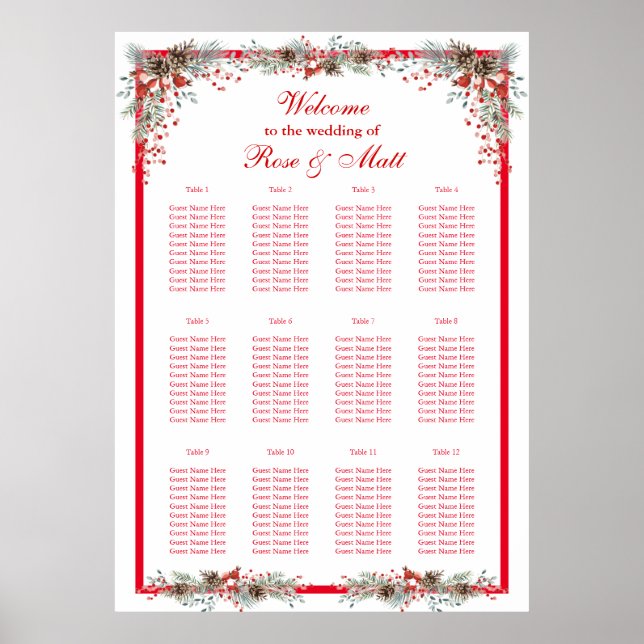 Affiche Noël Trouvez votre siège (Devant)