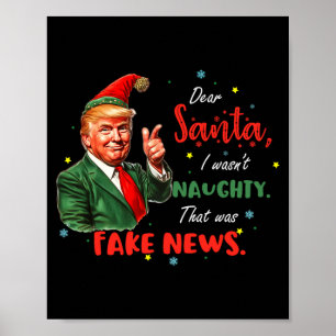 Affiche Noël Trump Cher Père Noël Fake News Drôle Xmas Tr