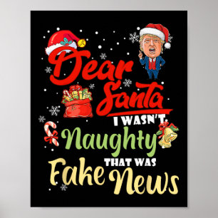 Affiche Noël Trump Cher Père Noël Faux News Drôle Noël Moi
