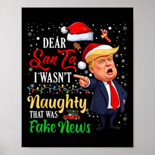 Affiche Noël Trump Cher Père Noël Faux News Drôle Noël Moi