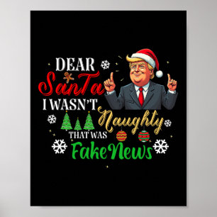 Affiche Noël Trump Cher Père Noël Faux News Drôle Noël Moi