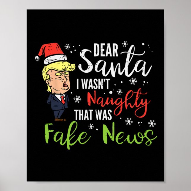 Affiche Noël Trump Cher Père Noël Faux News Drôle Noël Moi (Devant)